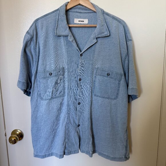Buck Mason Chambray Blue Buttondown Shirt L - Picture 1 of 8
